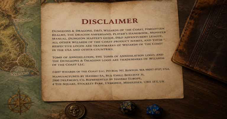 Tomb of Annihilation Disclaimer