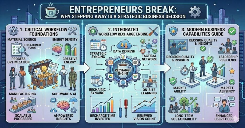 Entrepreneurs break strategies help reduce burnout, improve decision-making, and support sustainable business growth through intentional recovery.