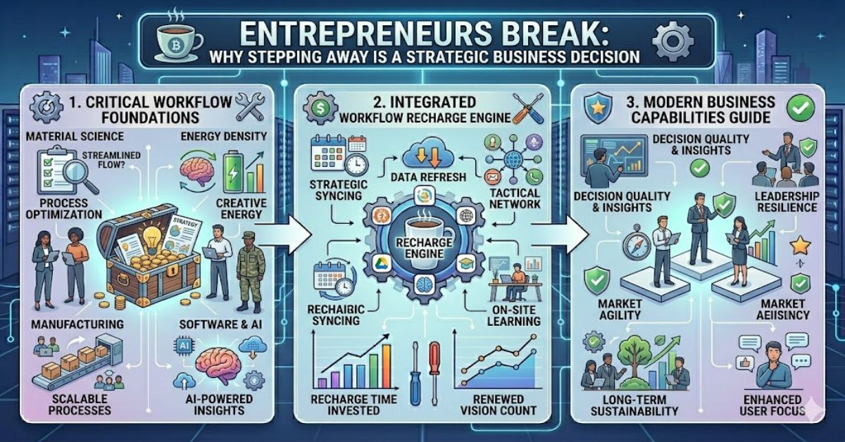 Entrepreneurs break strategies help reduce burnout, improve decision-making, and support sustainable business growth through intentional recovery.